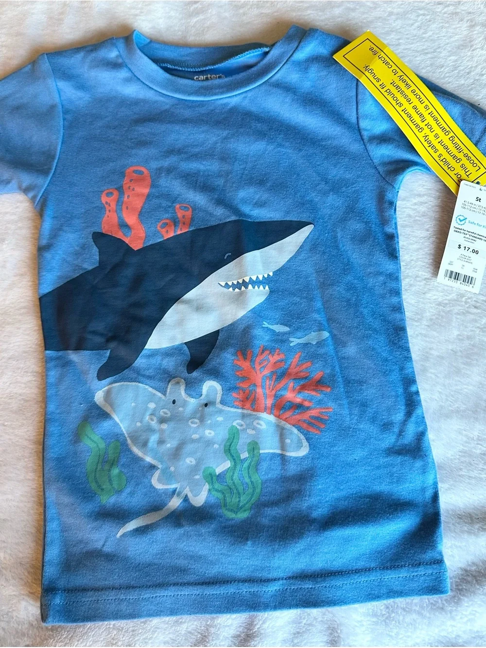 Carter's Light Blue Short Sleeve Tee with Ocean Graphic
